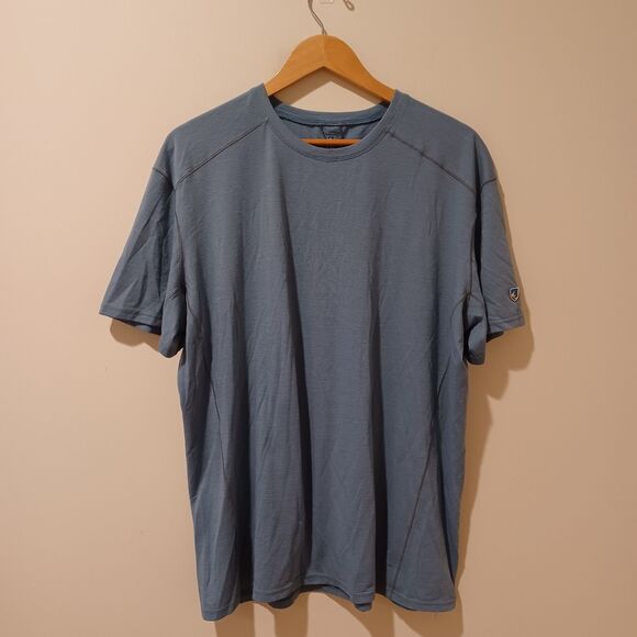 Kuhl Valiant Shirt Mens 2XL Blue Short Sleeve Tee Merino Wool Base Layer Hike - Picture 1 of 6
